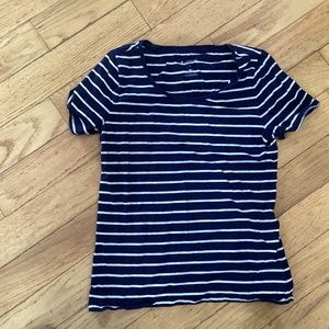 Women’s navy and white striped reitmans Tshirt, size S